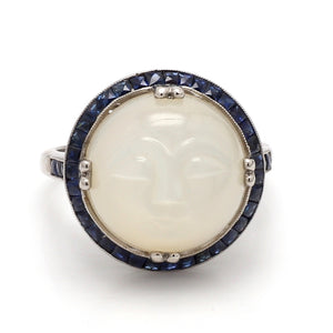 SOLD - 14mm Carved Moonstone Ring
