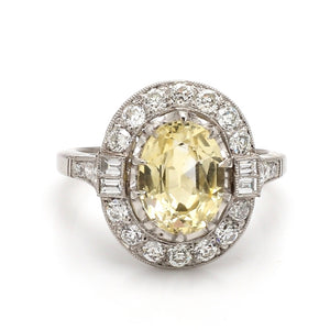 2.69ct Oval Cut, Yellow Sapphire Ring