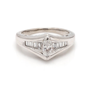 0.70ctw Marquise and Baguette Cut Diamond Ring