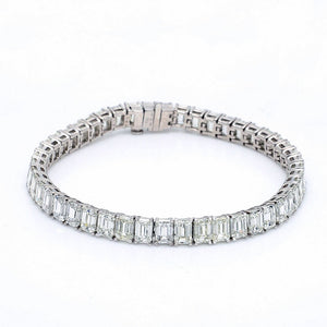 SOLD - 19.19ctw Emerald Cut Diamond Tennis Bracelet