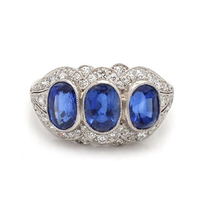 SOLD - 3.85ctw Oval Cut Sapphire Ring