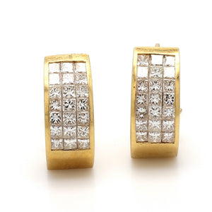 SOLD - 2.20ctw Princess Cut Diamond Earrings