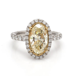SOLD - 2.07ct Fancy Yellow, Oval Cut Diamond Ring