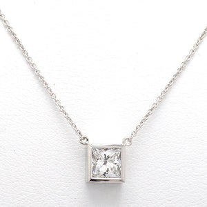 SOLD - 0.83ct D I1 Princess Cut Diamond Solitaire Pendant - GIA Certified