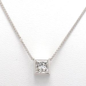 0.89ct Princess Cut Diamond Solitaire Pendant