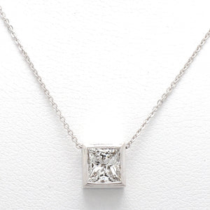 1.09ct G I1 Princess Cut Diamond Solitaire Pendant - GIA Certified