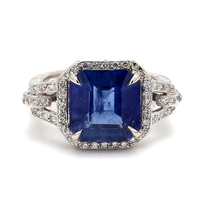 SOLD - 5.24ct Emerald Cut Sapphire Ring