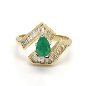 0.60ct Pear Shaped Emerald Ring