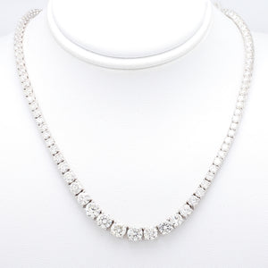 SOLD - 10.50ctw Round Brilliant Cut Graduated Diamond Riviera Necklace