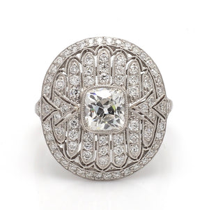 SOLD - 1.25ct H VS1 Antique Cushion Cut Diamond Ring - GIA Certified