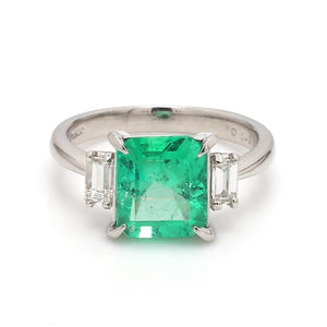 SOLD - 2.37ct Emerald Cut Emerald Ring