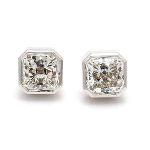SOLD - 3.03ctw I SI2 Radiant Cut Diamond Earrings - GIA Certified