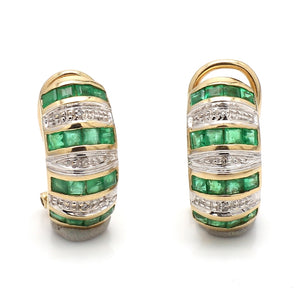 SOLD - 1.00ctw Square Cut Emerald Earrings