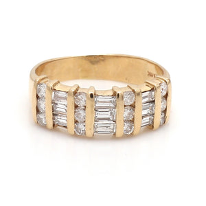 SOLD - 0.75ctw Baguette and Round Brilliant Cut Diamond Band