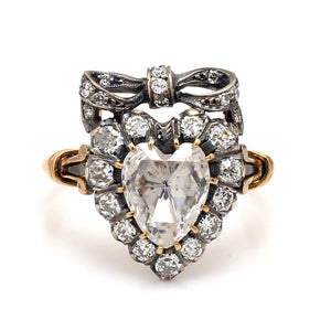 SOLD - 1.43ct Heart Shaped Rose Cut Diamond Ring
