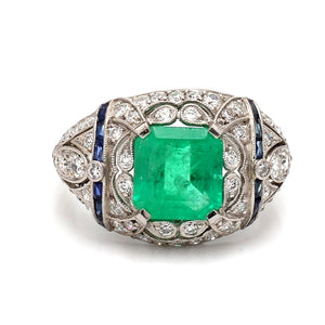 SOLD - 2.43ct Emerald Cut Emerald Ring