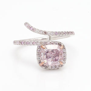 SOLD - 1.79ct Fancy Purple-Pink Cushion Cut Diamond Ring - GIA Certified