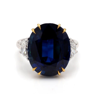 SOLD - 17.03ct Oval Cut Thai Sapphire Ring - AGL Certified