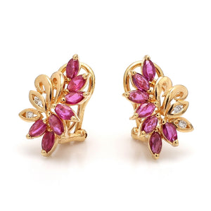 SOLD - 2.00ctw Marquise Cut Ruby Earrings