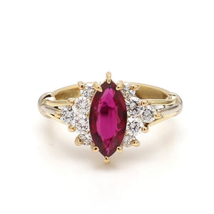 SOLD - 1.64ct Marquise Cut Thai Ruby Ring - AGL Certified