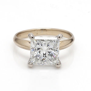 SOLD - 3.02ct H SI1 Princess Cut Solitaire Ring - GIA Certified