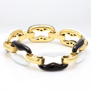 SOLD - Black and White Enamel Bracelet