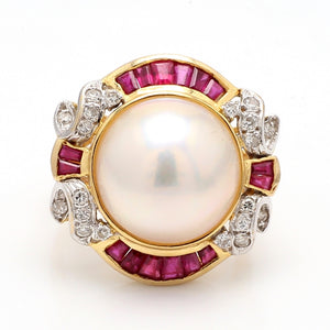 SOLD - 13.5mm Mabe Pearl Ring