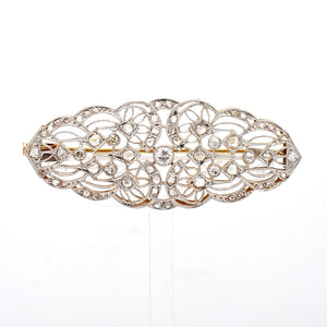 SOLD - 0.75ctw Round Brilliant and Rose Cut Diamond Brooch