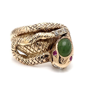 SOLD - Nephrite Jade, Snake Ring