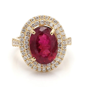 SOLD - 5.40ct Oval Cut Pink Tourmaline Ring