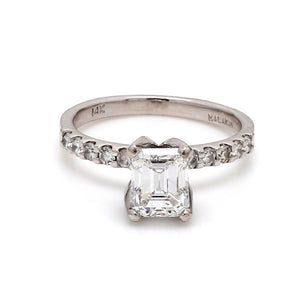 1.00ct D SI2 Emerald Cut Diamond Ring - GIA Certified