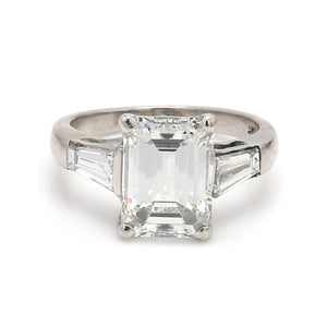 SOLD - 3.13ct H VS1 Emerald Cut Diamond Ring - GIA Certified