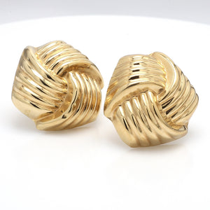 SOLD - 14K Yellow Gold Knot Motif Earrings