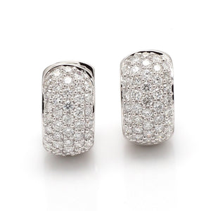 SOLD - 0.97ctw Round Brilliant Cut Diamond Earrings (Huggies)