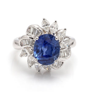 SOLD - 4.05ct Oval Cut Sapphire Ring