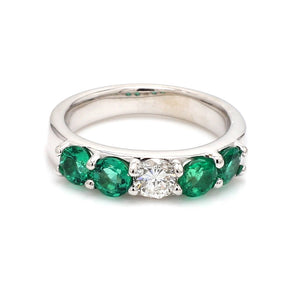 SOLD - Emerald and Diamond Band