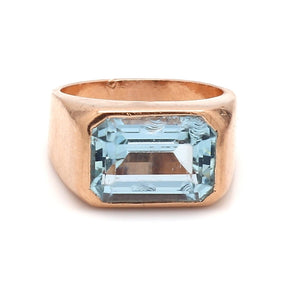 SOLD - 3.78ct Emerald Cut Aquamarine Ring