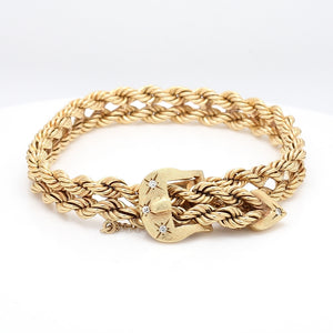SOLD - 14K Gold, Buckle Style Bracelet