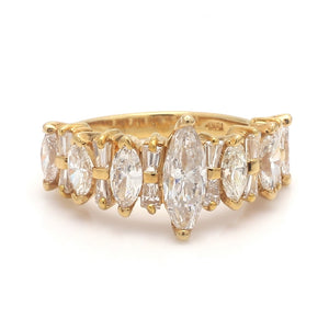 SOLD - 3.00ctw Marquise and Baguette Cut Diamond Ring