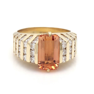 SOLD - 4.49ct Emerald Cut Imperial Topaz Ring