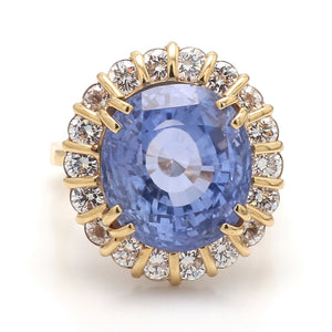 SOLD - 8.00ct Oval Cut, No Heat Ceylon Sapphire Ring - AGL Certified