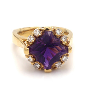 SOLD - 5.78ct Square Cut Amethyst Ring