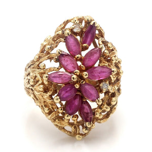 1.00ctw Marquise Cut Ruby Ring