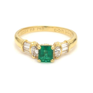 SOLD - 0.71ct Emerald Cut Emerald Ring