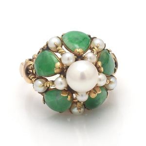 Jade and Pearl Ring