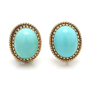 SOLD - 16mm Persian Turquoise Earrings