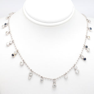2.25ctw Diamond and Sapphire Necklace