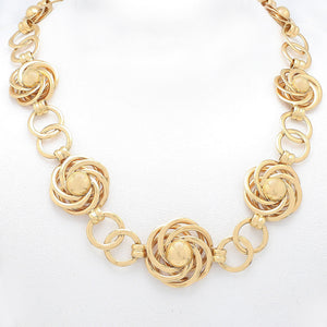 14K Gold Spiral Link Necklace