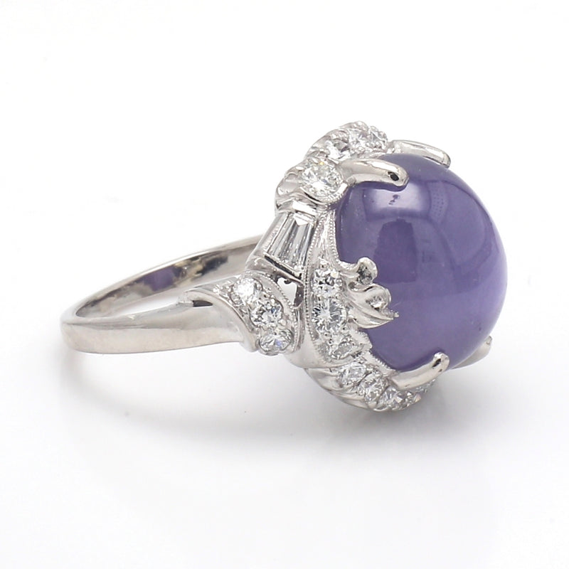 Gents Purple Star Sapphire and Diamond 3.87 Ctw Ring 14k White Gold Men's -  Etsy