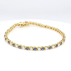 SOLD - 2.75ctw Round Brilliant Cut Sapphire and Diamond Bracelet